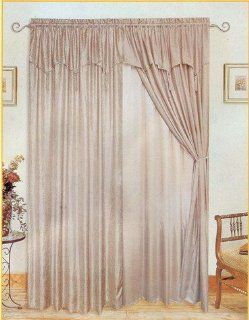 Dreamhome  Cecillia 84" Panel With Attached Ascot Valance, Brown   Window Treatment Panels