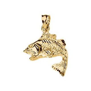14K Yellow Gold Bass Pendant Reeve and Knight Jewelry