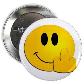 SMILEY FACE FINGER Funny Face 2.25 inch Pinback Button Badge 