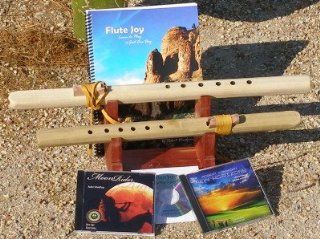 2 Unfinished A & F# 6 hole Windpony flutes with book & 3CDs Starter Set   Books and CDs Musical Instruments