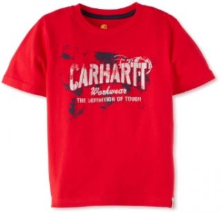 Carhartt Boys 2 7 T shirt Americana, Tango Red, 5 Clothing