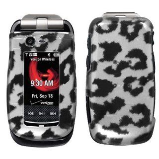 Hard Plastic Snap on Cover Fits Motorola V860, W845 Barrage, Quantico 2D Silver Black Leopard Skin Verizon (FINAL ONE) Cell Phones & Accessories