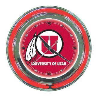 BSS   University of Utah Neon Clock   14 inch Diameter 