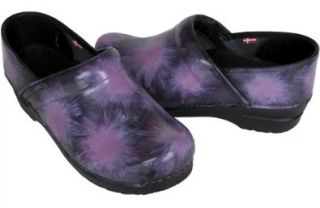 Burst Hand Painted Professional Leather Sanita Clogs Shoes