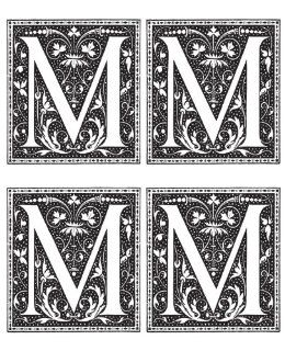 K&Company M Classic Monograms Embossed Stickers