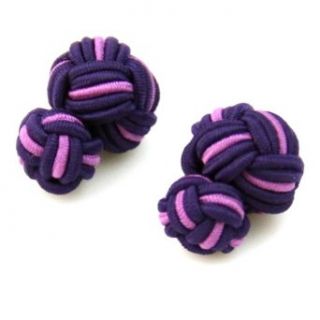 Enwis Men's Cuff Link Cufflinks Indigo and Orchid Big and Small Balls Silk Knot Clothing