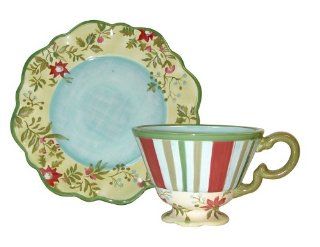 Tracy Porter's Villa Dessert Plates and Mugs, Set of 2 Snack Plate And Cup Sets Kitchen & Dining