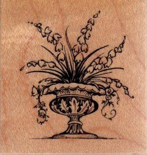Lily of the Valley Urn Wood Mounted Rubber Stamp (C2877)