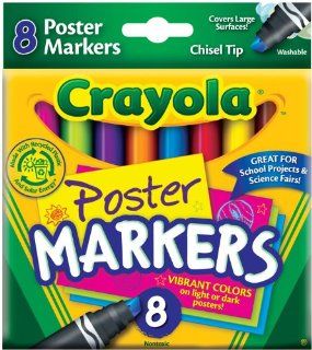 6 Pack Washable Poster Marker 8 Color Set (Product Catalog Writing & Drawing Mediums)  Artists Markers 