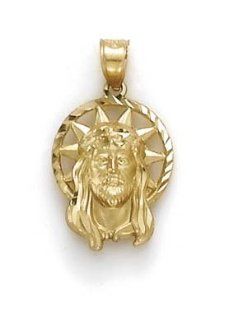 14k Small Christ Head Halo Pendant   JewelryWeb Jewelry