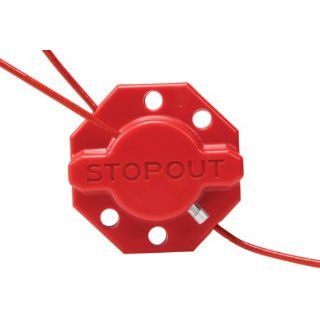 Accuform Signs KDD637 Polycarbonate STOPOUT Twist 'n Lock Cable and Cinch Lockout Hasp with 6' Red Plastic Coated Steel Cable, 1 1/2" Diameter x 3" Width Halves, Red Lockout Tagout Locks And Tags