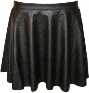 PaperMoon Women's Faux Leather Zip Skater Skirt