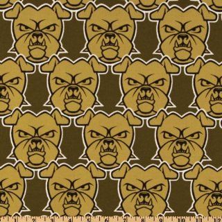 44'' Wide Rebel Bulldogs Green Fabric By The Yard