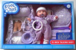 15 Inch Talking Caucasian Baby By Kool Toyz [Includes 15 Accessories] Toys & Games