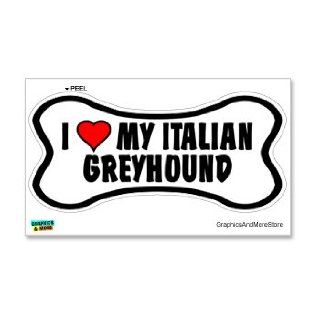 Italian Greyhound Love My Dog Bone   Window Bumper Locker Sticker Automotive