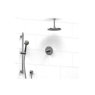 Riobel KIT#1623C 6 1/2 Coaxial Thermostatic System W/ Hand Shower Rail & Shower Head   Tub And Shower Faucets  