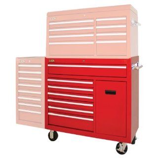 Lyon RR1478 42" Width x 18" Depth x 38.625" Height, Red, 8 Drawer Industrial Tool Storage Roller Cabinet with Storage Compartment
