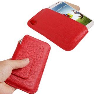 Generic Lichi Leather Case Cover Pocket Pouch for Samsung Galaxy S4 i9500 i9300 Red Cell Phones & Accessories