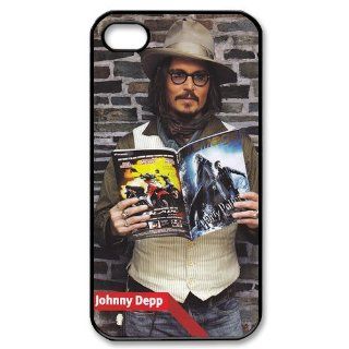 Unique Art Popular Customized DIY Johnny Depp Hard Plastic Case for iPhone 4 4s Cell Phones & Accessories