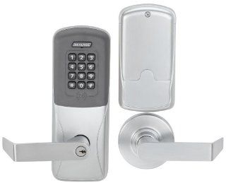 Schlage CO200CY70PRKRHO626 Satin Chrome Keyless Entry CO Series Commercial Electronic Cylindrical Lock with Proximity / Keypad and Rhodes Lever   Door Levers  