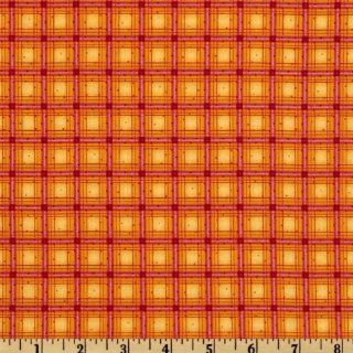 44'' Wide Winter Parade Plaid Red/Orange Fabric By The Yard