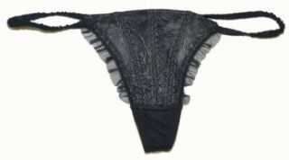 Elle Macpherson Intimates Boudoir Thong Bikini Underwear (M, Jet/gold)
