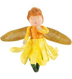 Magic Cabin Blooming Mini Fairy Posable Doll with Iridescent Wings, Buttercup in Yellow Toys & Games