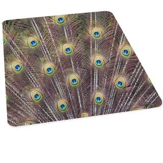 Aleco Design Series Chair Mat   60X46   For Hard Floors   Peacock Feathers   Peacock Feathers   60x46