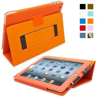 Snugg iPad 2 Leather Case in Orange   Flip Stand Cover with Elastic Hand Strap and Premium Nubuck Fibre Interior   Automatically Wakes and Puts the Apple iPad 2 to Sleep Computers & Accessories