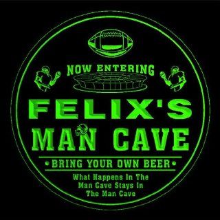 4x ccqa0259 g FELIX'S Man Cave Football Bar Beer 3D Etched Engraved Drink Coasters Kitchen & Dining