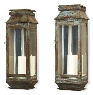 Modena Tall Moroccan Rustic Pair Wall Sconce Lanterns   Moroccan Lantern Large