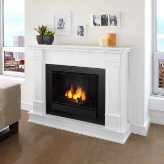 The Mathias Ventless Gel Indoor Fireplace   White   Gel Fuel Fireplaces