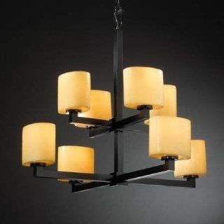 Justice Design CNDL 8828 30 AMBR DBRZ CandleAria   Eight Light Chandelier, Glass Options AMBR Amber Glass Shade, Choose Finish Dark Bronze Finish, Choose Lamping Option Standard Lamping    
