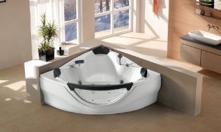 Jacuzzi Type Whirlpool Bathtub Computerized Massage Jets Built in Heater SPA Hot Tub FM  CD Model 657WH White    