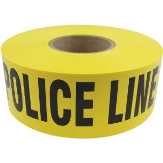 Presco B3103Y11 658 1000' Length x 3" Width x 3 mil Thick, Polyethylene, Yellow with Black Ink Barricade Tape, Legend "Police Line Do Not Cross" (Pack of 8) Safety Tape