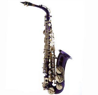 Hawk WD S416 PL Student Alto Saxophone with case, Mouthpiece and Reed, Purple Musical Instruments
