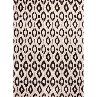 Hand tufted Contemporary Geometric Gray/ Black Leopard Accent Area Rug (5 X 8)