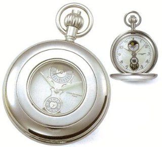Charles Hubert ,Pocket Watch 17 jewels  Chrome Plated See through Cover Pocket Watch Jewelry