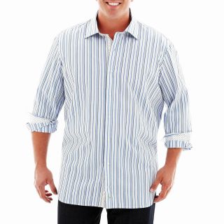 TAILORBYRD Poplin Shirt Big and Tall, Yellow/Blue, Mens