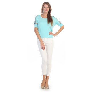 Baby Blue Pull Over With Crochet Sleeve