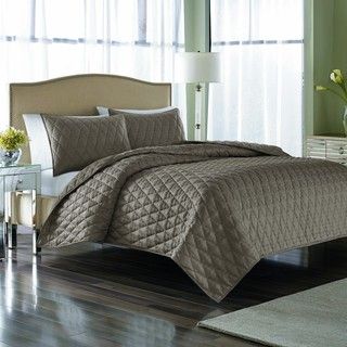 Nicole Miller Serenity Driftwood 3 piece Quilt Set