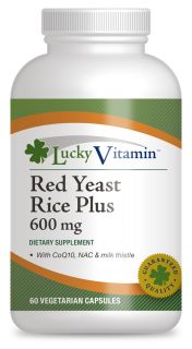 LuckyVitamin   Red Yeast Rice Plus 600 mg.   60 Vegetarian Capsules
