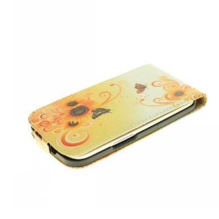 JBG Yellow Samsung S3 i9300 Lovely Colourful Butterfly Flower Up And Down Flip PU Leather Case for Samsung Galaxy S3 III i9300 Cell Phones & Accessories