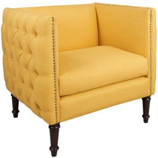 Skyline Furniture Linen Tufted Nail Button Arm Chair 5005GN BRLNNFRNYLL