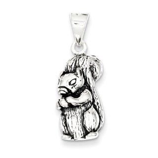 Sterling Silver Antiqued Squirrel Charm   JewelryWeb Jewelry