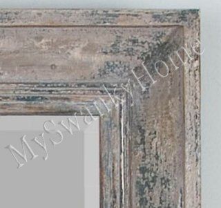 82" Rustic Blue Green Cottage Wood Wall / Floor Mirror   Wall Mounted Mirrors