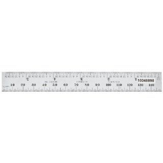 Starrett C636 1000 W/SLC Spring Tempered Steel Rule With Millimeter And Inch Graduations, 1000mm Length, 32mm Width, 1.2mm Thickness Construction Rulers