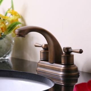 Antique Brass Finish 4 inch Centerset Faucet With Elongated Spout