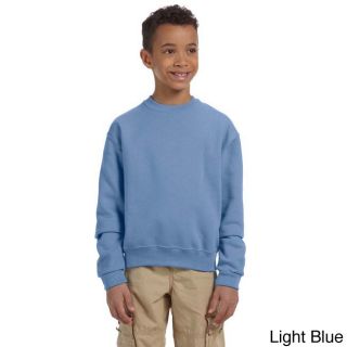 Jerzees Youth 50/50 Nublend Fleece Long sleeve T shirt Blue Size XL (18 22)