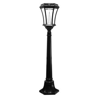 Gama Sonic Gs 94l Black Post Victorian Short Solar Lamp With 9 Bright white Leds